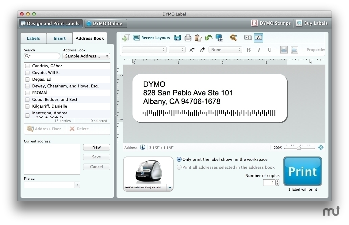dymo labelwriter 400 intall driver for mac